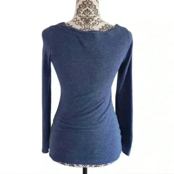 JAC by Jacqueline Conoir Shirt Long Sleeve Blue Scoop Neck Cotton Women's  XS - Picture 3 of 11